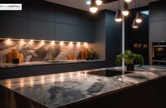 what color cabinets with black granite countertops